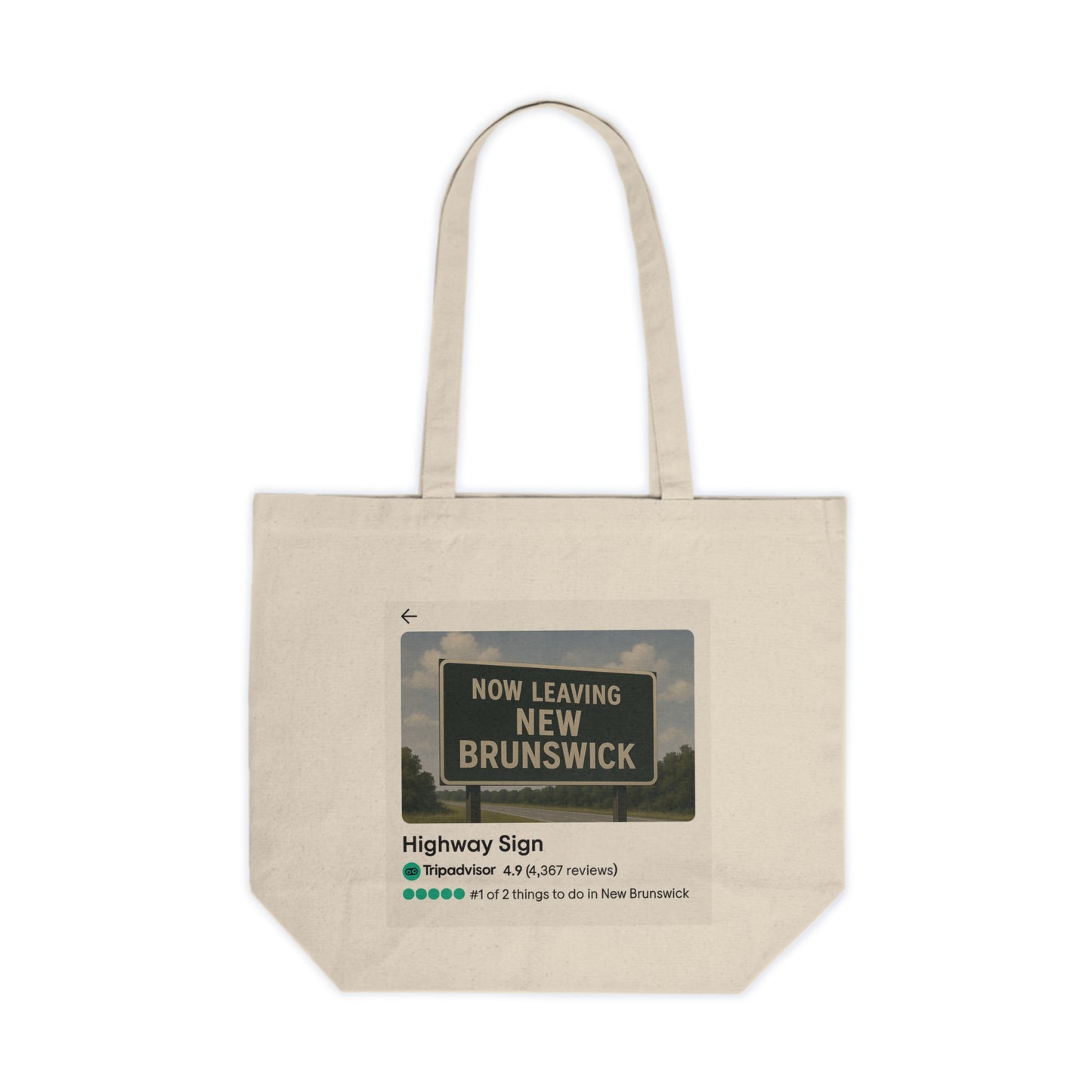 'Now Leaving New Brunswick' Canvas Tote Bag