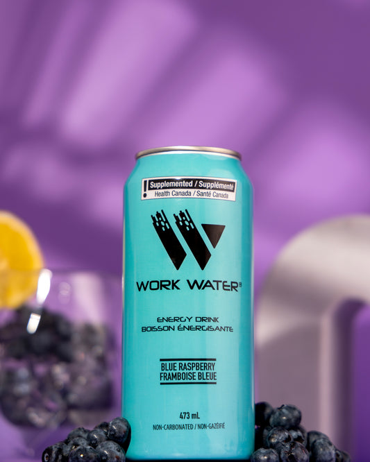 Work Water Energy Drink - Blue Raspberry 12 x 473mL