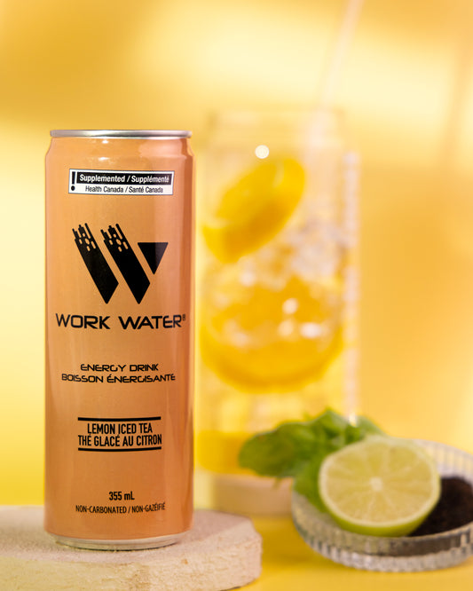 Work Water Energy Drink - Lemon Iced Tea 24 x 355mL