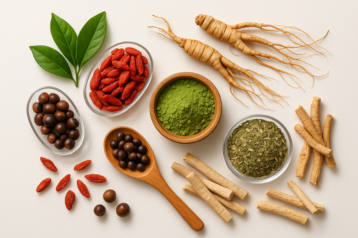 can you please make a photo of an all natural energy source, it could be a mix of tea leaves, roots etc as an example